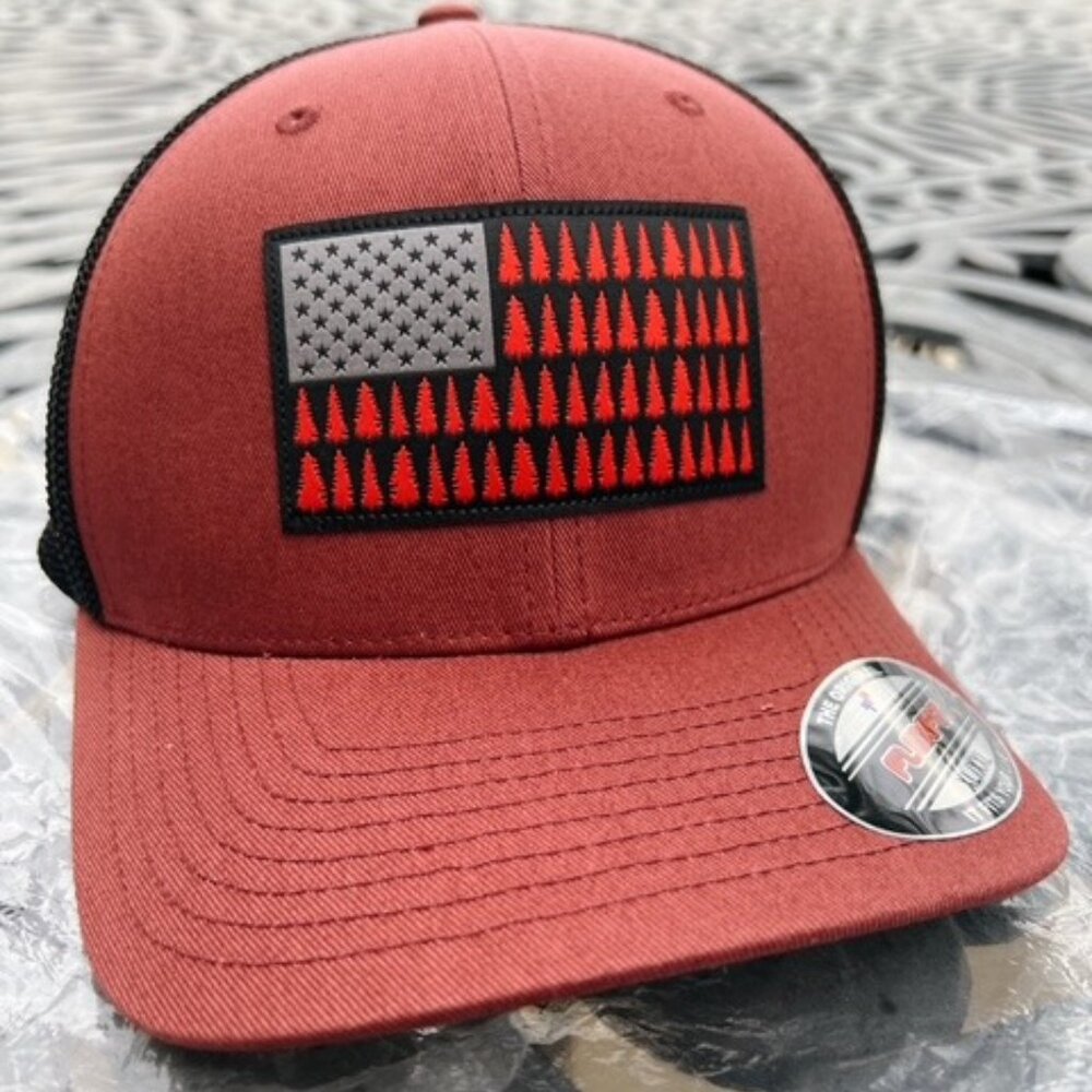 Columbia Tree Flag Mesh Flexfit Fitted Baseball Cap - Picture 2 of 5